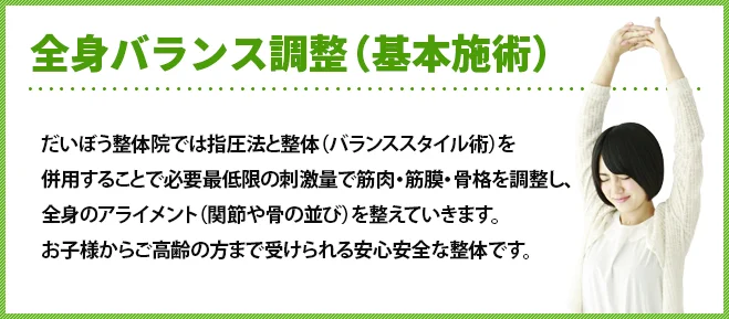 全身バランス調整 全身バランス調整