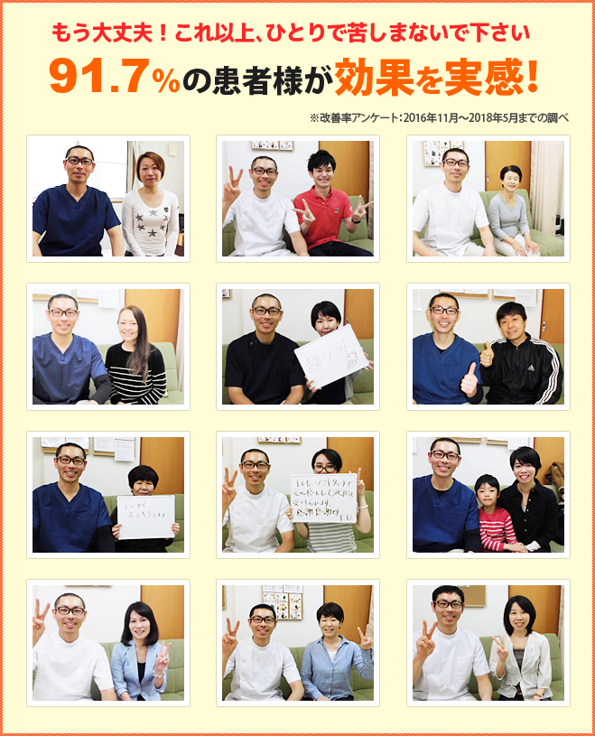 90%以上の患者様が効果を実感! 90%以上の患者様が効果を実感!